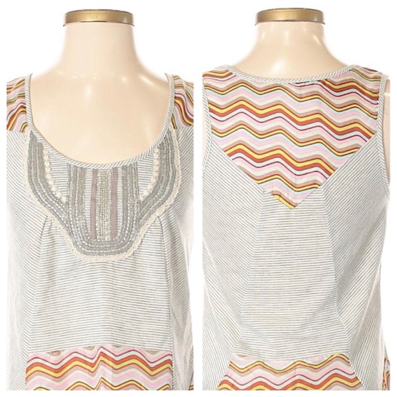 ✨A Common Thread Top w Chevron Silk Pattern Size P - Picture 2 of 8